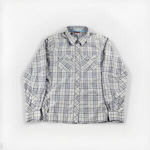 Simms Women’s Fishing Shirt Small Purple Roll-Up Sleeves Pearl Snap Vented